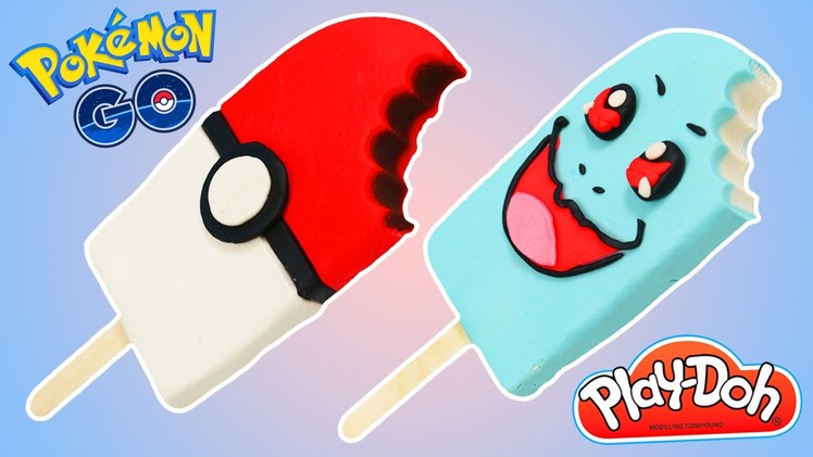 How to Make PLAY DOH POKEMON Popsicles Fun & Easy DIY Pokeball & Squirtle Shape Ice Cream!
