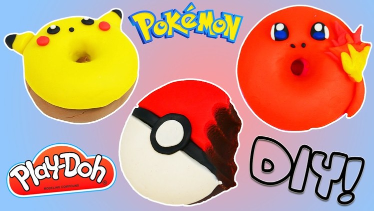 How to Make Play Doh POKEMON DONUTS Fun & Easy DIY Pikachu Charmander Pokeball Shapes!