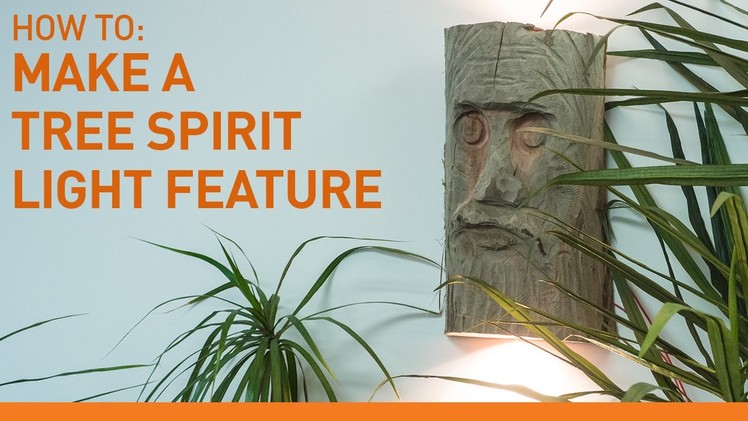 Tree spirit light feature - Quick and easy DIY project using a split log.