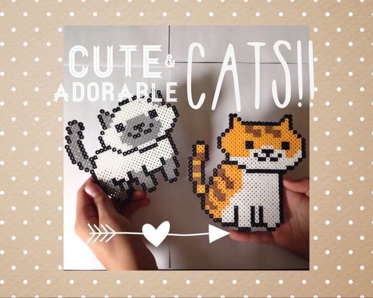 2 in 1 Perler Bead Cat Tutorial.Cute Sitting and Standing Cats!!