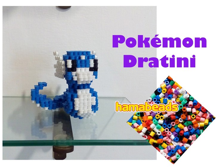 3D perler beads hama beads pyssla Pokemon Dratini assembly