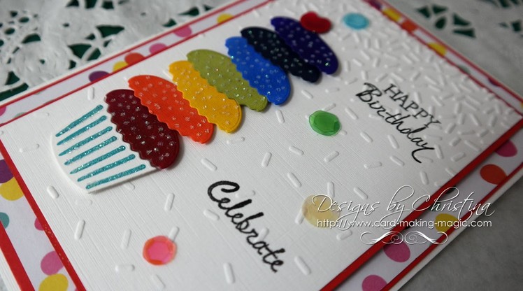 Build Cup Cake Rainbow Cake - Card One
