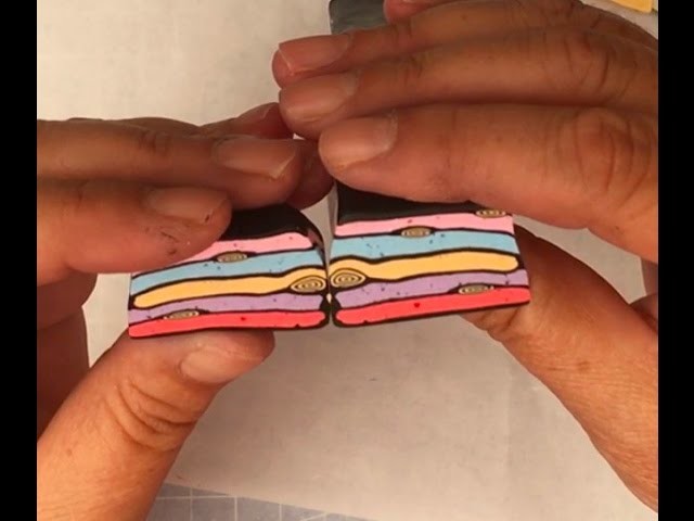CANE WITH CHALK PASTEL AND POLYMER CLAY