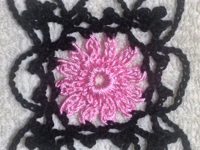 Crochet Delicate Lace Flower Motif