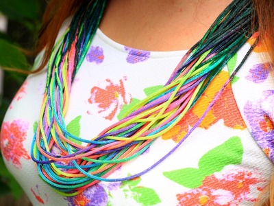 DIY Rainbow Cord Necklace
