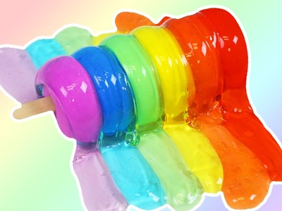 DIY Rainbow Slime Popsicle! How to Make a Cotton Candy Slime Popsicle