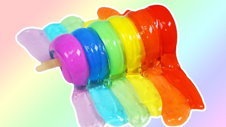 DIY Rainbow Slime Popsicle! How to Make a Cotton Candy Slime Popsicle