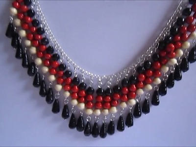 Handmade Jewelry - Paper Beads Statment Necklace (Not Tutorial)