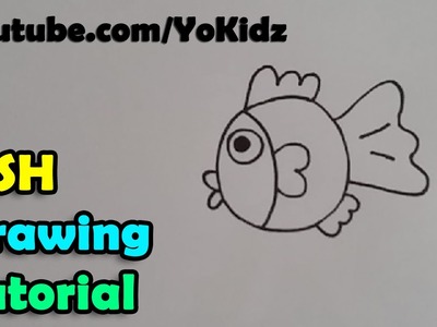 How to draw a cartoon fish for kids easy and simple