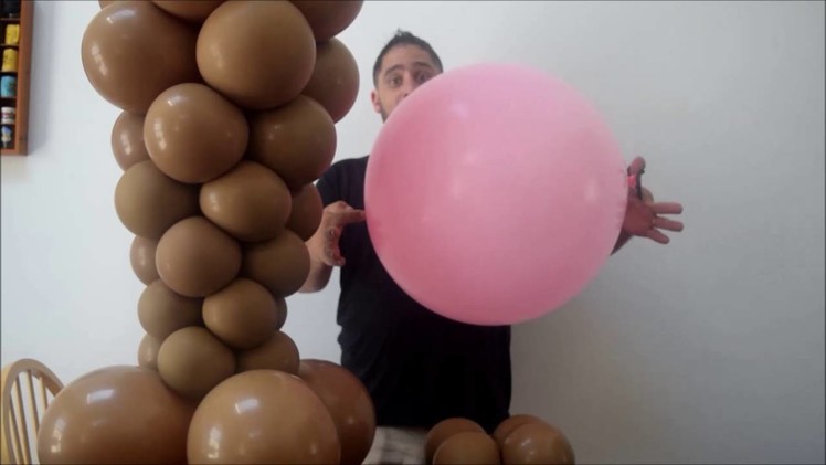 How to make a ice cream balloon column decoration. No helium needed! Great for birthday
