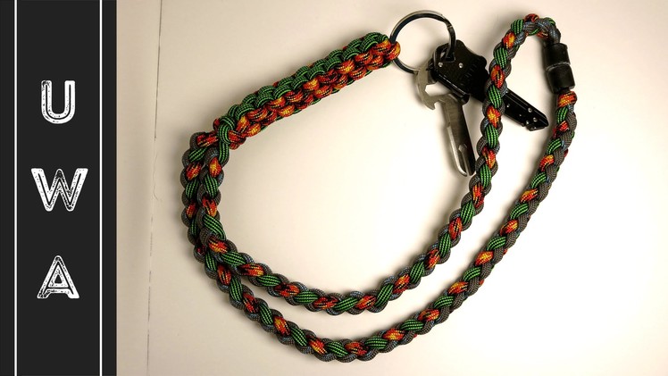How to make a Paracord Lanyard - Crown Sinnet. Four Strand Round - [UWA ORIGINAL]