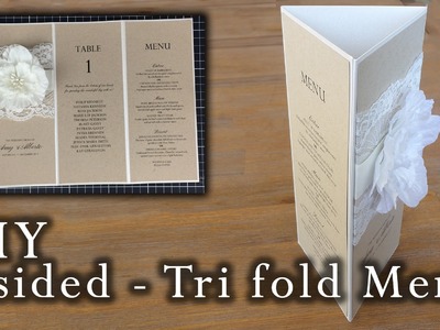 How to make a rustic 3 sided tri fold menu | wedding menu | DIY invitations