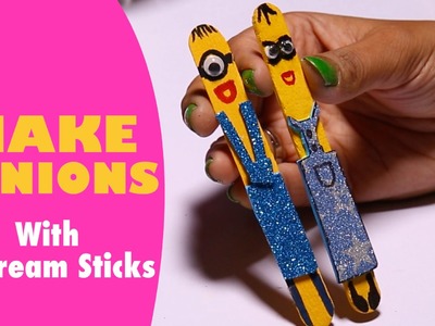 How to Make Minions with Ice cream Sticks - Super Kids