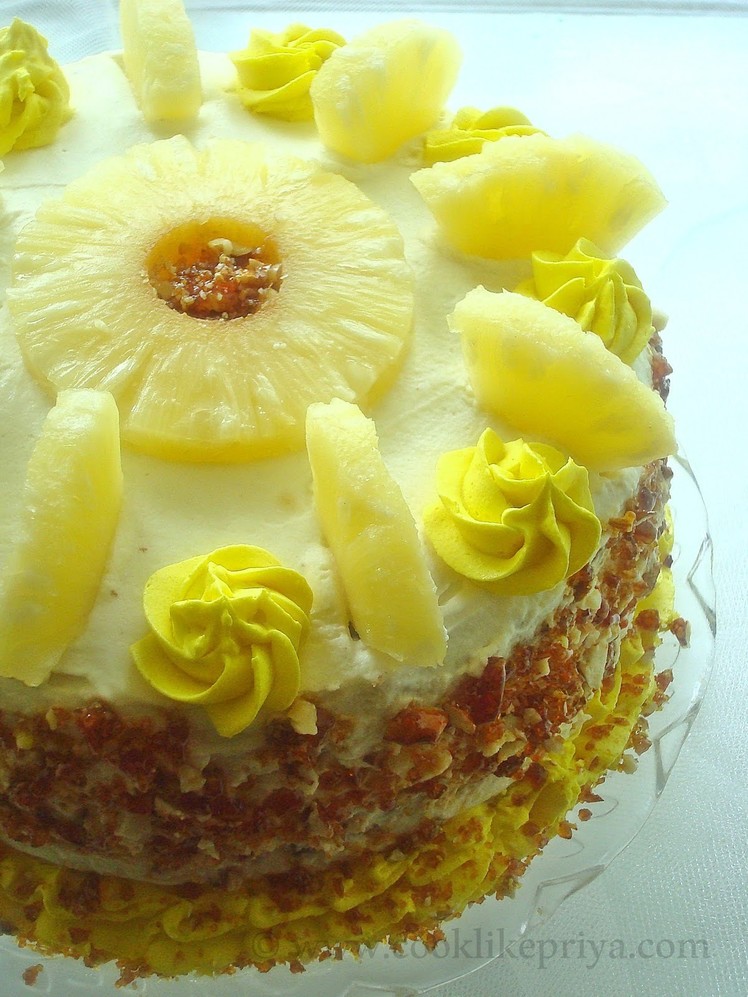 How to make pineapple cake | beautiful icing on cake | how to decorate a cake must watch