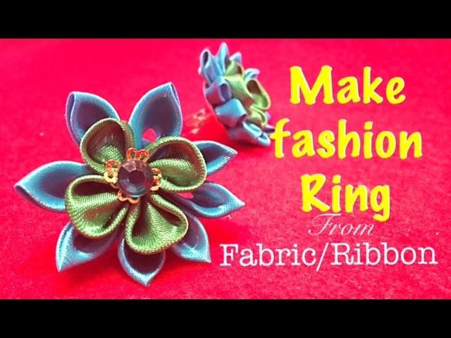 Kanzashi flower Ring tutorial in HINDI