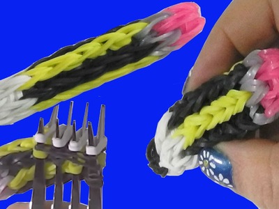Lapiz de gomitas pencil loom bands 3d without rainbow loom with 2 forks two forks olgacrafts 2016