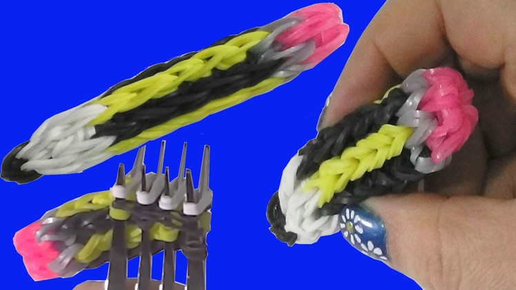 Lapiz de gomitas pencil loom bands 3d without rainbow loom with 2 forks two forks olgacrafts 2016