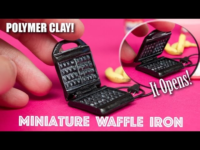Miniature Polymer Clay Waffle Iron. Maker. Tefal Inspired