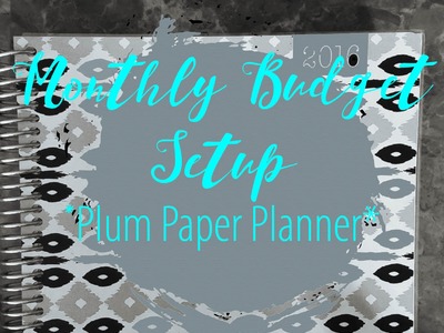 MONTHLY BUDGET SETUP *Plum Paper Planner*