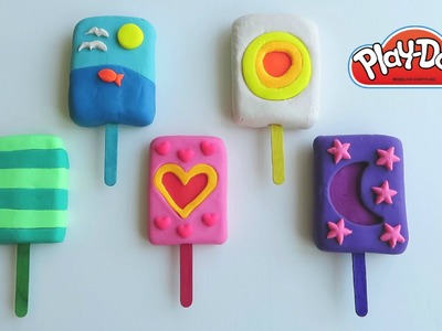 Play-Doh How To Make Colorful Ice Cream Popsicle Creative DIY Fun For Children with Modeling Clay