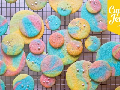 Psychadelic Rainbow Marble Cookies | Cupcake Jemma