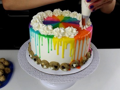 Rainbow Cookie Dough Cake!!!