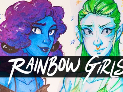 Rainbow Girls || Copic Marker Sketch