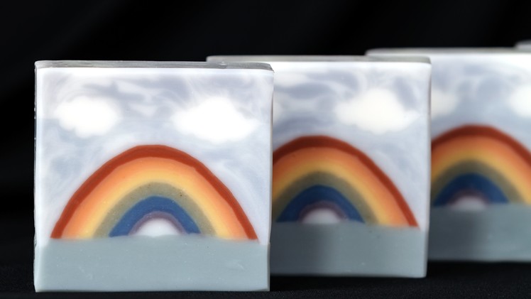 Rainbow Soap Sculpted Layers - Cold Process Homemade Landscape Soap