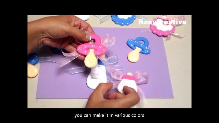 Cómo hacer hermosos distintivos para BABY SHOWER. Babyshower souvenirs DIY - Ronycreativa