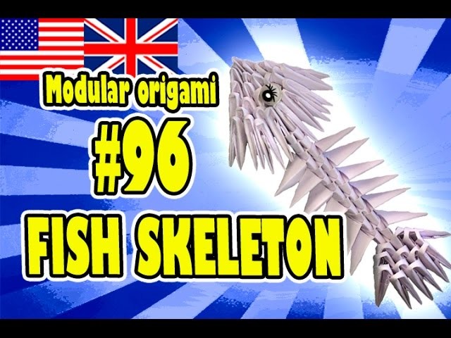3D MODULAR ORIGAMI #96 FISH SKELETON