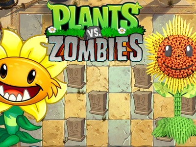 3D Origami Sunflower tutorial from Plants vs Zombies game