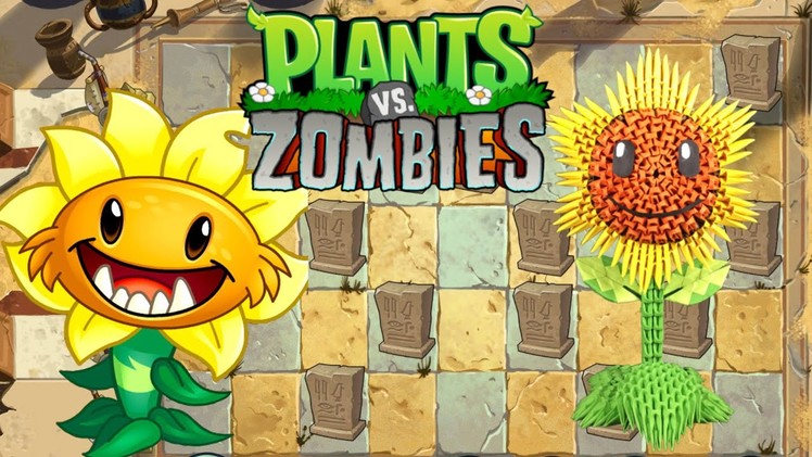 3D Origami Sunflower tutorial from Plants vs Zombies game