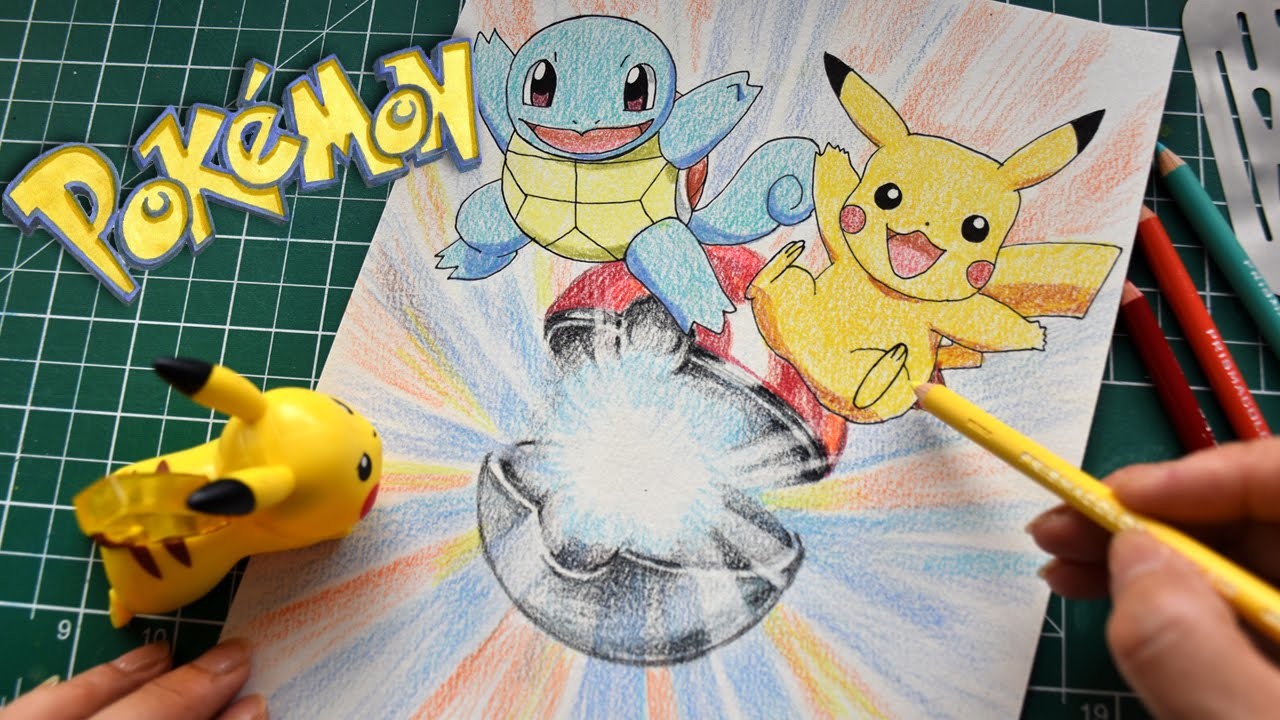 Catching Pikachu & Squirtle | How to Draw Pokemon Go |