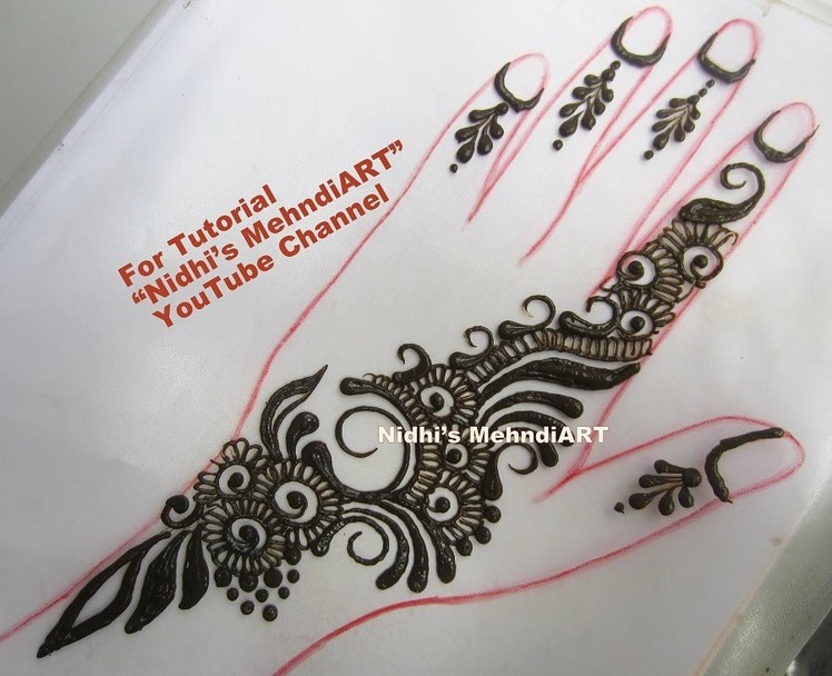 Cute Simplest Henna Mehndi Design Step by Step Tutorial for Beginners