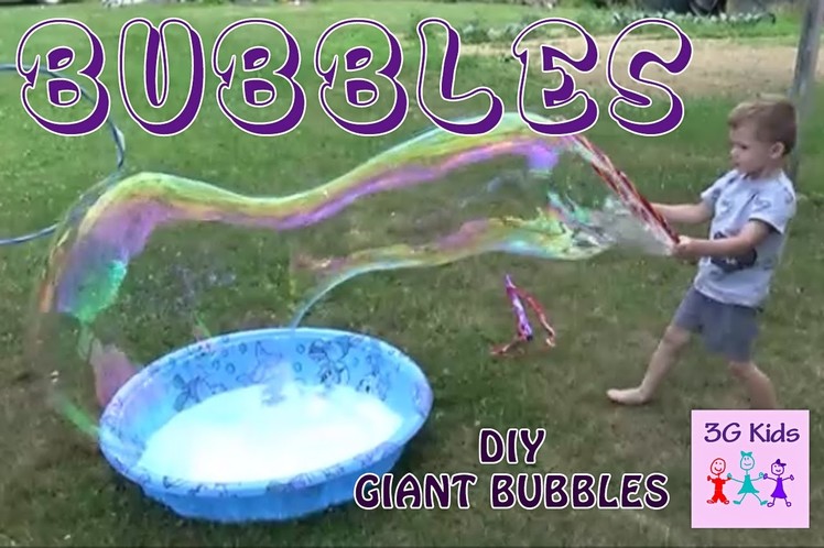 DIY Giant Bubbles How to Make Giant Bubbles Fun with Giant Bubble Maker wand and hoops episode #1
