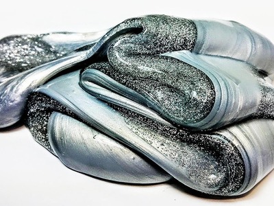 DIY: Make Your Own Glittery SILVER Slime with Borax! Its So Shiny and Smooth!