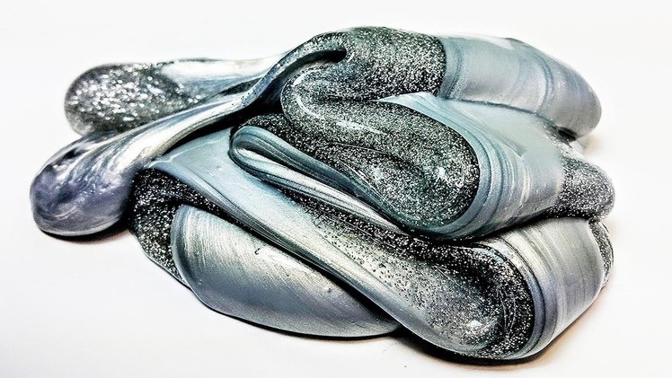 DIY: Make Your Own Glittery SILVER Slime with Borax! Its So Shiny and Smooth!