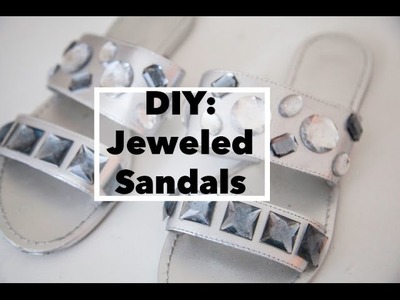 DIY: Metallic Jeweled Sandals