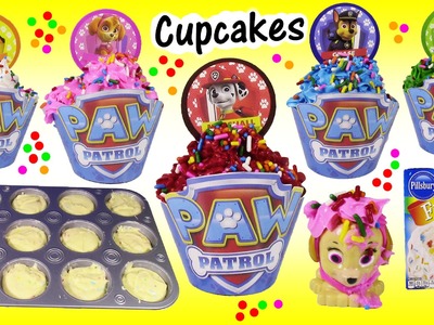 DIY Paw Patrol CUPCAKES! Decorate Chase Marshall Skye Rubble Rocky! ICING SPRINKLES! Baking FUN