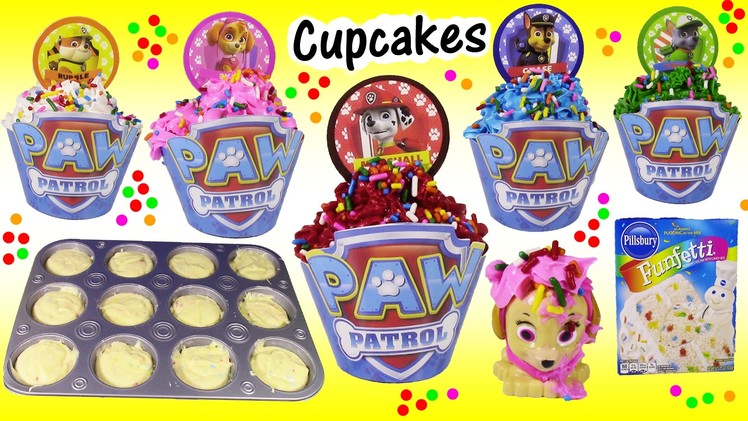DIY Paw Patrol CUPCAKES! Decorate Chase Marshall Skye Rubble Rocky! ICING SPRINKLES! Baking FUN