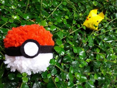 DIY Pokeball. วิธีทำปอมปอมแบบง่าย ไหมพรม Pokeball