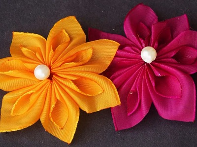 DIY Satin Ribbon Flowers in Handloom Crafts by SrujanaTV