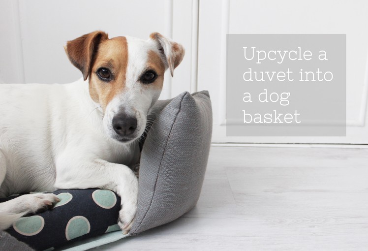 Dog basket DIY, upcycle a duvet into a great basket