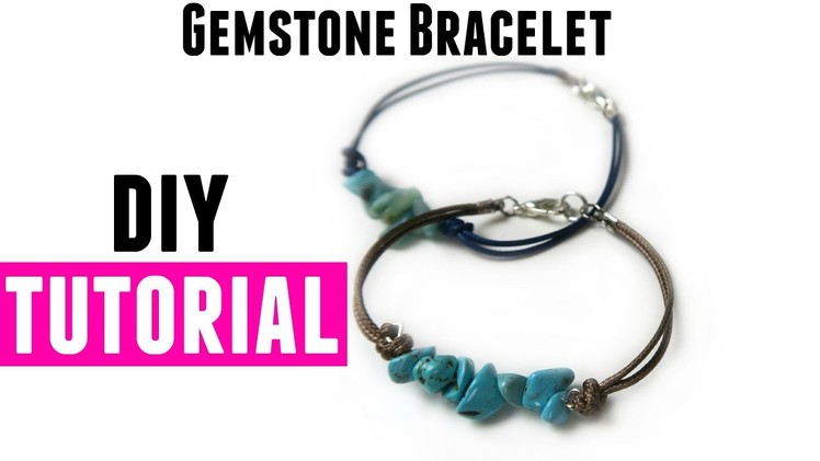 Gemstone Bracelet with Waxed Cord - DIY Jewelry Making