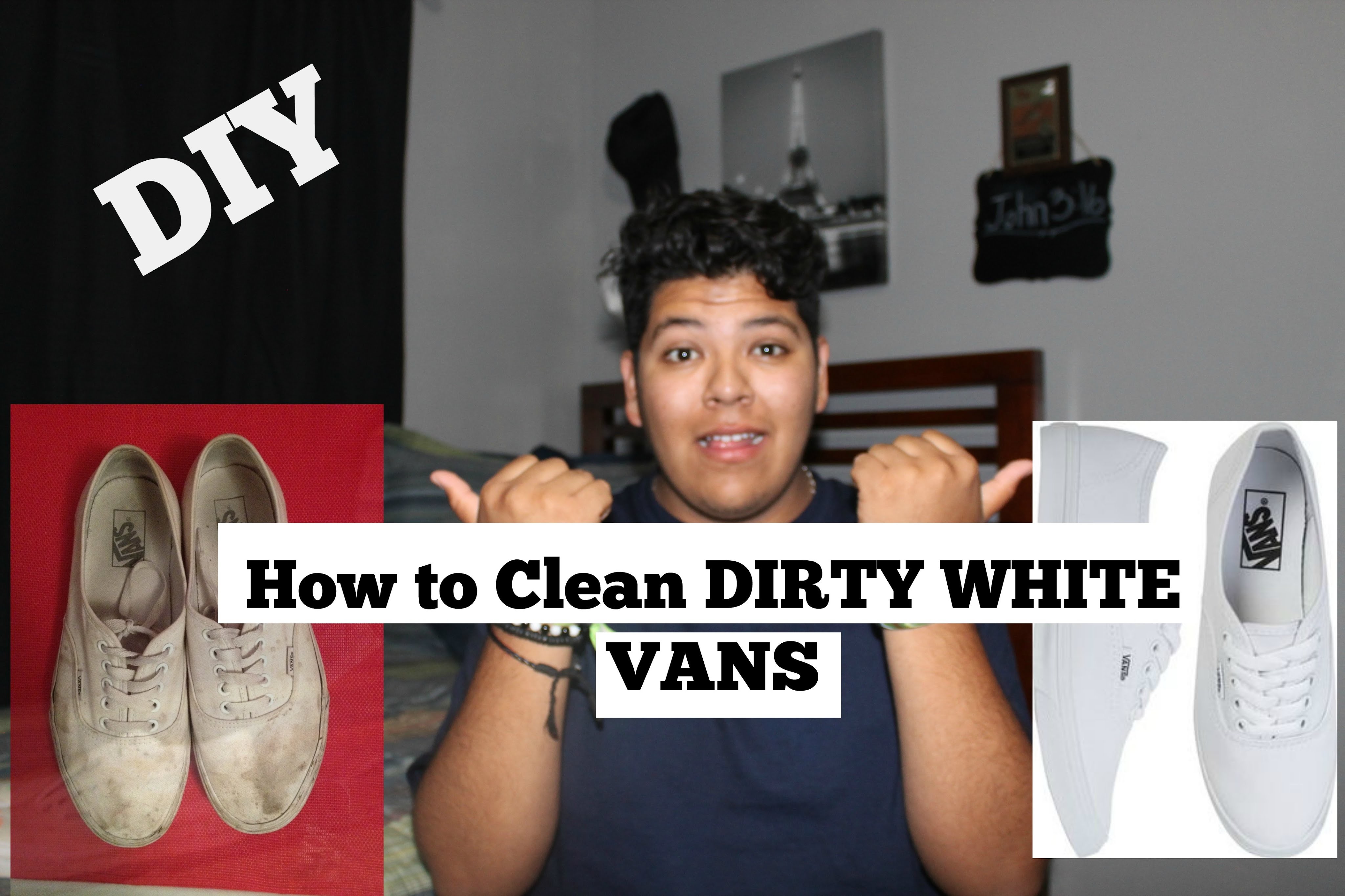 How to clean DIRTY WHITE Vans (DIY), angel