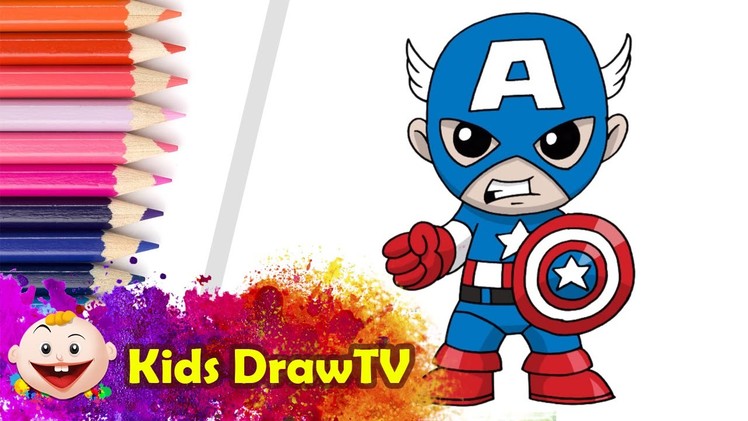 How to draw Captain America step by step easy | captain america movies | Kids DrawTV