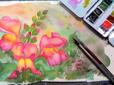 LIVE Snapdragon in Watercolor Tutorial 12:30pm ET