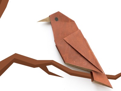 Origami bird. Simple origami for beginners