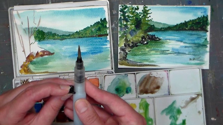 Pond Scene Beginner Watercolor Tutorial {Real time)