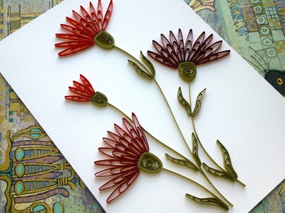 Quilling Flowers Tutorial: Quilling flowers carnation wiht  a comb tutorial. Quilling Card.